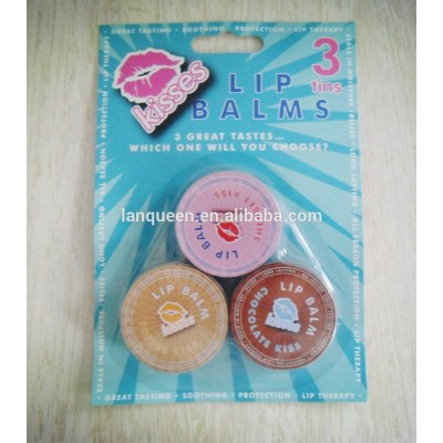 Hot Sell 3 Tins Great Scent Lip Balms OEM Product